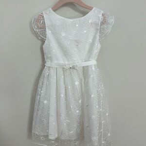 Mayoral Embroidered white girls dress